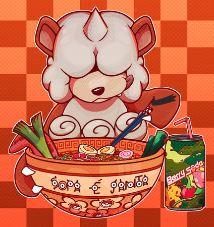 Soup is dinner Hisuian Growlithe Fanart